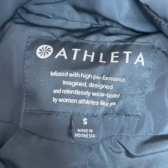 ATHLETA Point Reyes Bomber Jacket black grey size small zip up coat - Picture 4 of 7